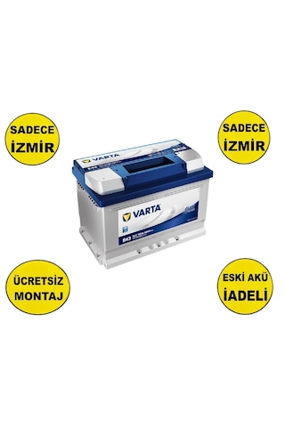 Varta Blue Dynamic E43 Alçak 12 V 72 Ah 680 Cca Akü-yerinde Montaj