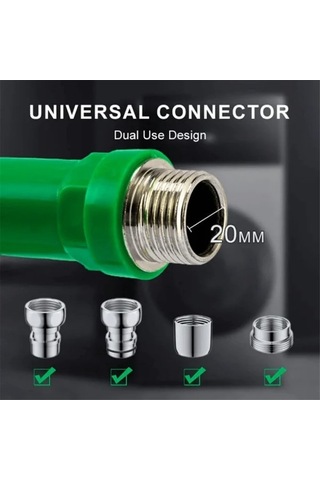 Bosphorusboutique02 2 Adet Yeşil Musluk Ayırıcı Bahçe Hortumu Çift Musluklu Çok Renkli