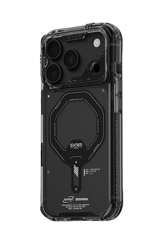 Apple Uyumlu iPhone 18 Pro Max Kılıf M-safe Şarj Özellikli Şeffaf Airbag Skinarma Saido Mag-charge Kapak Füme