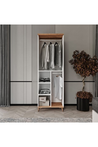 Bohem 2 Kapaklı Komple Mdf Atlantik Çam-beyaz Gardırop