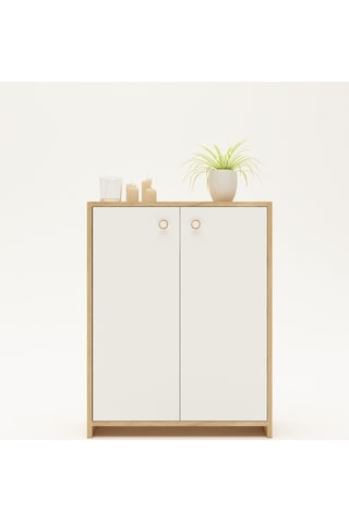 Floradesign Capy Ayakabıl Dolabı Ayakkabilik - Çok Amaçli Dolap Meşe / Beyaz Meşe - Beyaz