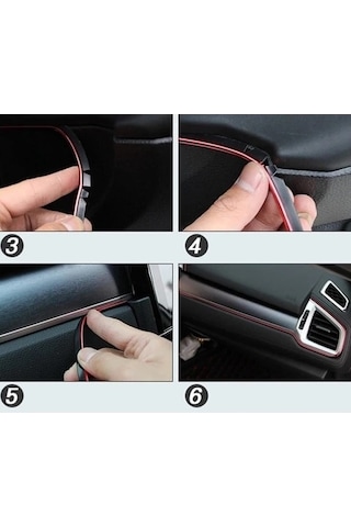 Mercedes C180k Araç Içi Nikelaj Kırmızı 2 Metre Torpido Ip Trim Fitili
