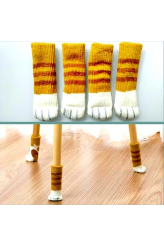 Omeniv Sandalye Koltuk Puf Sehpa Ayağı İçin Kedi Pati Çorap 2