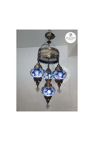 El Yapımı Otantik Mozaik Avize Lacivert - 807626339 Lacivert