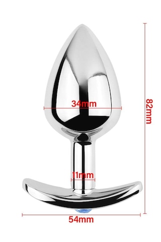Fastieshop Çelik T Anal Plug Taşlı 8 Cm