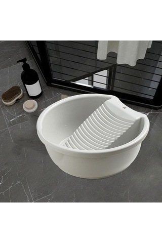 Besthome1 Pratik Eldivenli Halka Çamaşır Yıkama Kovalı Dayanıklı Gri Renkli, Ev & Dışarıda Kullanım İçin Gri