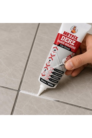 Hazır Derz Arası Tamir Dolgusu 380 Gr Beyaz Suya Dayanıklı Fayans Seramik Derz Yenileme Yenileyici