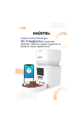 Qq023 Akıllı Kedi Köpek Mama Kabı, Tuya App-wifi Uzaktan Kontrol, 4lt Hazne, Metal Kase