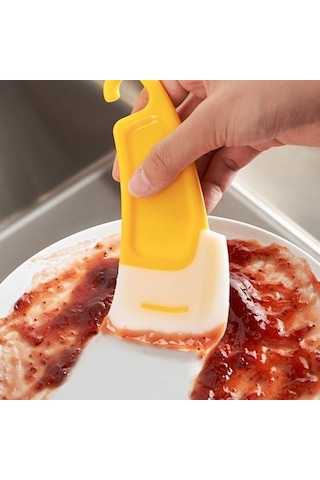 1/2 Adet Mutfak Silikon Yumuşak Kazıyıcı Yemek Kirli Kızartma Tavası Bulaşık Tencere Temizleme Spatula Yıkama Aletleri Mutfak Aletleri Sarı