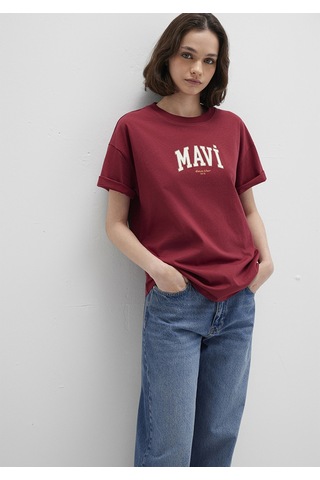 Mavi - Mavi Logo Baskılı Kırmızı Tişört 1613410-70430 Kirmizi