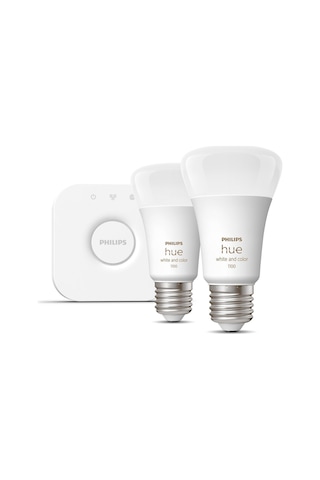Philips Huewca 9w E27 Renkli Akıllı Ampul 2'li Başlangıç Seti Rgb - Ayarlanabilir Renk Sıcaklığı Ve Parlaklık