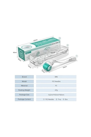 1.5 Drs 192 Titanyum İğne Yüz Cilt Bakımı Derma Rulo Wcmgt6 Çok Renkli