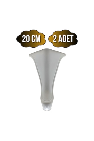 Lüx Lükens Beyaz 20cm Plastik Ayak Mobilya Masa Ve Dolap Ayağı Beyaz 20cm 2 Adet Beyaz