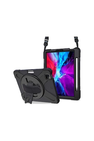 Apple Uyumlu iPad Pro 12.9 Inç 2018 / 2020 / 2022 M2 Çip Defender Kalem Bölmeli Tablet Kılıfı Kılıf