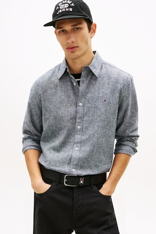 Tommy Hilfiger Tjm Erkek Regular Keten Karışımlı Lacivert Gömlek-15653