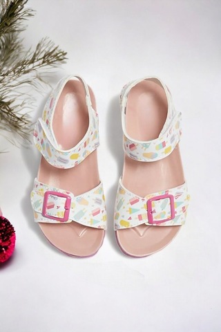 Çocuk Dondurma Desenli Renkli Sandalet 001