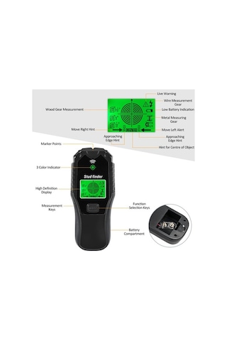 Pazly 5'1 Arada Çoklu Fonksiyonlu Duvar Tarayıcı - Lcd+alarm, Metal/ahşap/kablo/kiriş Tespiti Merkezi/kenarı