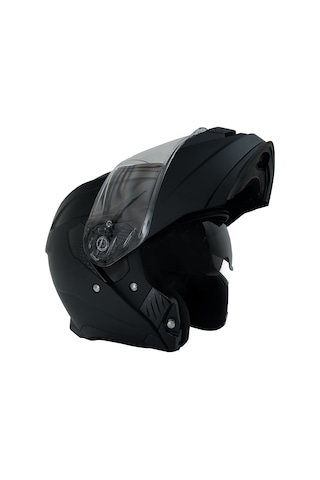 My Helmets Mks002-b Güneş Vizörlü Şeffaf Çene Açılır Motosiklet Kaskı Siyah