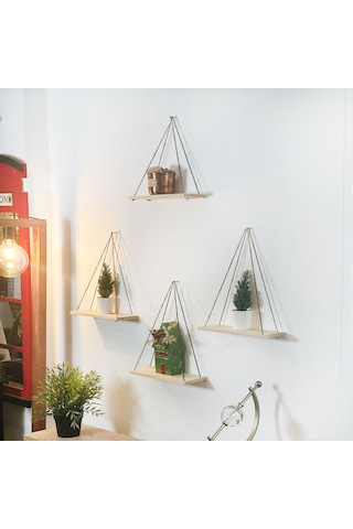 Duvar Rafı Ahşap Raf 4 Adet 5041