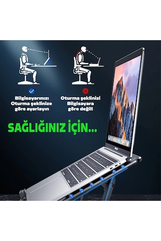 Ally Ayarlanabilir Taban Çift Fanlı Tablet Ve Laptop Soğutucu Stand- 5775 Renk: Siyah