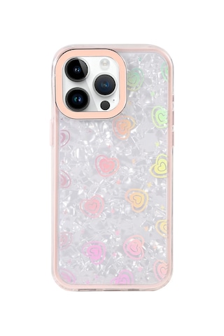 Apple Uyumlu iPhone 14 Pro Max Lumi Desenli Kapak - Pembe