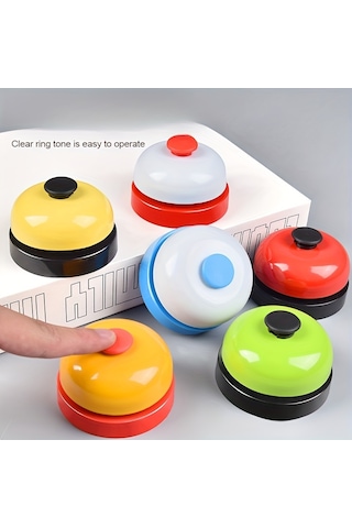 1 Adet Renkli Metal El Zili Turuncu