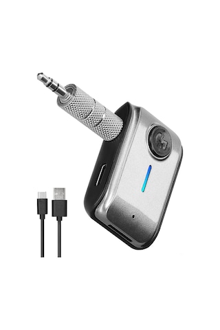 Jeehugo Bt5.3 Araç Aux Alıcı, Hands-free Arama, Tf Kart Desteği, 6-7 Saat Pil Süresi, Siyah-gri