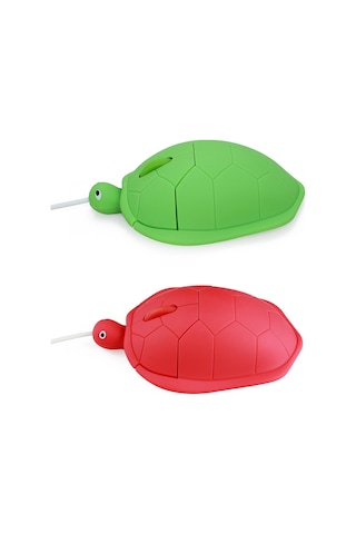 Konesam Kırmızı Kaplumbağa Şekilli Kablolu Mouse - 1600 Dpı Optik Sensör, Ergonomik Tasarım, Usb, Ev/ofis/oyun İçin Mini Mause