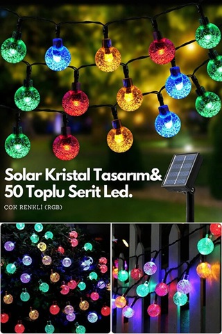 Sonx 10 Metre 50 Top Güneş Enerjili Solar Led Işık Dekoratif Rgb Standart