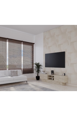 Liva Tv Sehpası Bazalı 160 Cm - Traverten Traverten