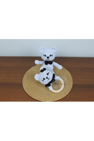 Aley Life Amigurumi Organik Ayıcık Bebek Ve Çıngırak Diş Kaşıyıcı