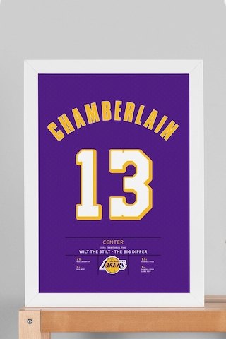 Wilt Chamberlain Forma Çerçeveli Tablo - Nba Los Angeles Lakers Jersey