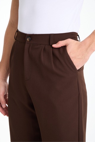 Gugus Erkek Baggy İthal Kumaş Pantolon Kahverengi