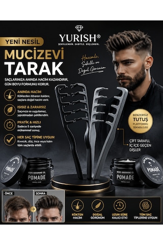 Mucizevi 2 Li Hacim Tarak Seti 3 Dişli Kore Hacim Tarağı Saç Kökü Kaldırma Şekillendirici Tarak 0