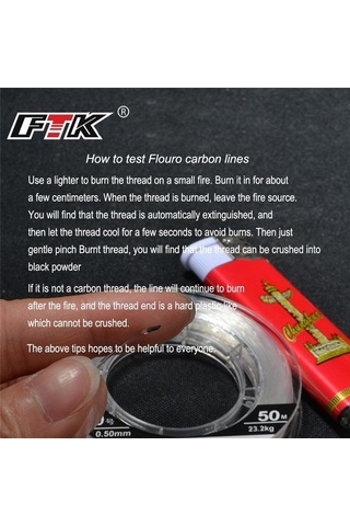 Ftk 50m/100m %100 Karbon Üretim Hattı Lider Hattı Florokarbon Olta 0.8 -10.0 7.0-0.45mm-18.6kg
