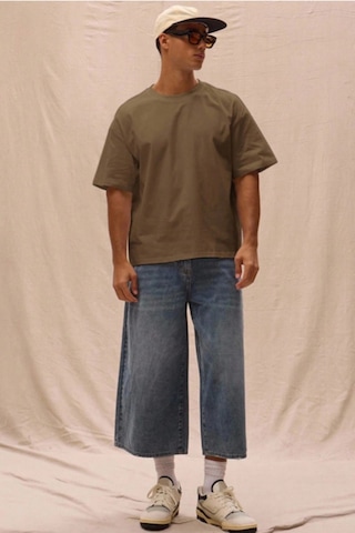 Erkek %100 Organik Pamuklu Kalın Dokulu Comfort Fit Bisiklet Yakalı T-shirt Kahverengi