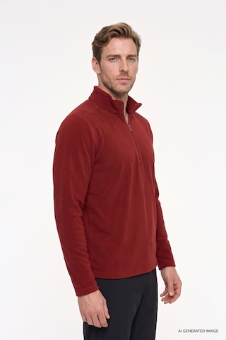 AC&Co / Altınyıldız Classics Erkek Bordo Anti-Pilling Tüylenme Yapmayan Standart Fit Bato Yaka Soğuk Geçirmez Polar Sweatshirt 4A5221100016BRDM