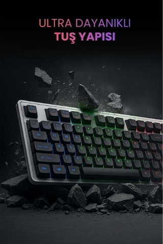 Kablolu Işıklı Gaming Standart Türkçe Q Klavye Ve Mouse Seti Optik