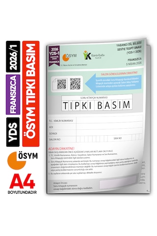 Yds Fransızca 2026/1 Yabancı Dil Sınavı Ösym Tıpkı Basım Çıkmış Soru Deneme Kitapçığı E-yds Uygun