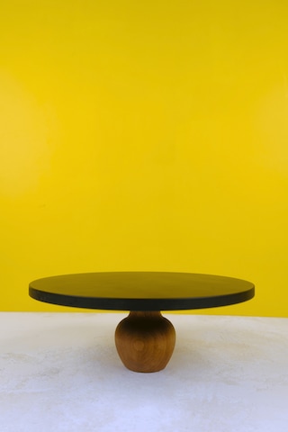 30 Cm Mdf Siyah Tabak Nar Model Ahşap Ayaklı Pasta Sunum Tabağı