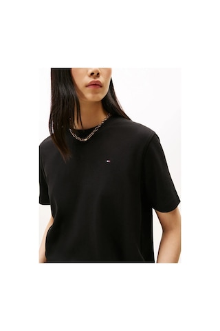 Tommy Hilfiger Modern Interlock Boxy Ss Tee Kadın Siyah T-shirt - Ww0ww47458 Siyah