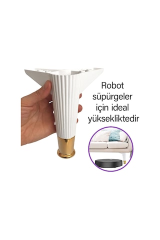 4 Adet Golden Ayak 15 Cm Beyaz Altın Gold Mobilya Kanepe Sehpa Ünite Koltuk Ayağı Baza Ayak Ayakları
