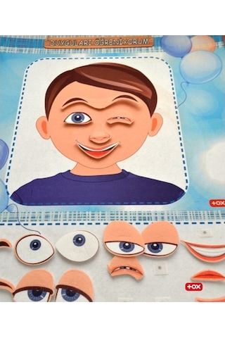 Tox Duyguları Öğreniyorum Keçe Cırtlı Duvar Panosusu (erkek) . Eğ