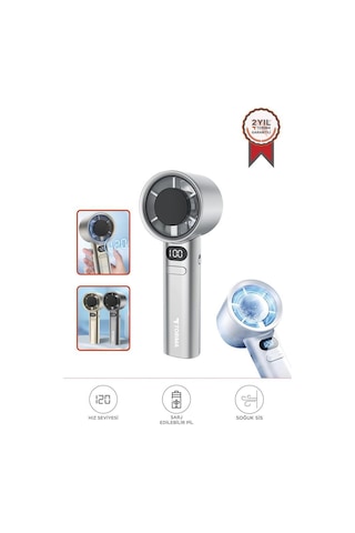 Torima F-21 Beyaz Dijital Ekranlı 120 Hız Ayarlı Taşınabilir Mini Fan
