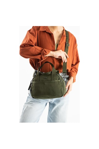 Kadın Omuz Çantası Elde Tutmalı Çapraz Askılı Postacı Bayan Çantası 20 27 Cm Astarlı Hafif Kumaş Yeşil