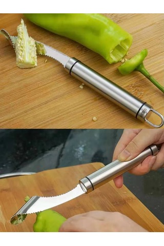 Morabi Biber Çekirdeklerini Çıkarma Ve Dilimleme İçin Mutfak Bıçağı 261500531