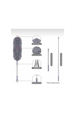 Mikrofiber Manyetik Anti-statik Bükülebilen Toz Alma 3 Lü Full Set Uzayabilen Saplı Mop