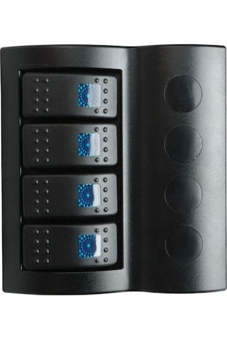 Bfy 4'Lü Switch Işıklı Ve Otomatik Sigortalı Mavi Panel Mavi