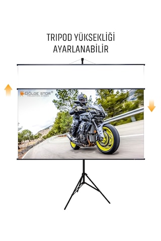 En150cm Boy95cm Projeksiyon Perdesi Tripodlu-ayaklı Taşınabilir