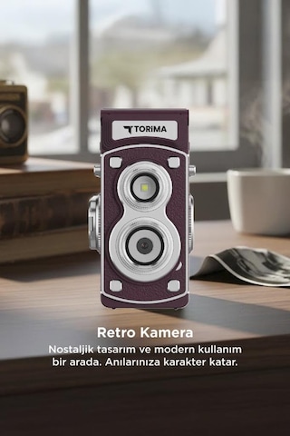 Torima CMR44 Mini Retro Dijital Fotoğraf Makinesi Mor